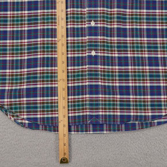 Polo Ralph Lauren Shirt Mens Large Blue Plaid Long Sleeve The Big Shirt Vintage - Picture 10 of 14